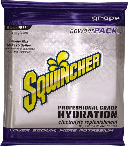 Sqwincher - 47.66 oz Pack Grape Activity Drink - Powdered, Yields 5 Gal - Benchmark Tooling