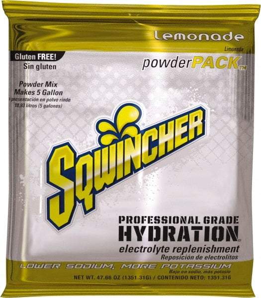 Sqwincher - 47.66 oz Pack Lemonade Activity Drink - Powdered, Yields 5 Gal - Benchmark Tooling