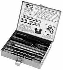 APT - 15/16 to 1-1/2" Blade Diam, 3/4" Pilot Diam, Pilot Holder, Blade & Drill Kit - High Speed Steel Blade, Straight Pilot Holder Shank, Straight Drill Shank, Series D - Benchmark Tooling