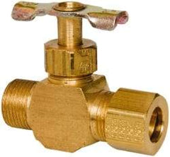 Eaton - 150 Max psi, 3/8" Pipe, Brass, Inline Instrumentation Needle Valve - Compression x Compression End Connections - Benchmark Tooling