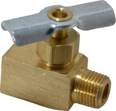 Eaton - 150 Max psi, 1/8" Pipe, Brass, Inline Instrumentation Needle Valve - FNPT x MNPT End Connections - Benchmark Tooling