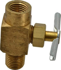 Eaton - 150 Max psi, 1/4" Pipe, Brass, Inline Instrumentation Needle Valve - FNPT x MNPT End Connections - Benchmark Tooling