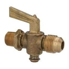 Eaton - 3/8" Tube, Steel Straightway Drain Cock & Shutoff Valve - 1/4 Thread, 30 Max psi - Benchmark Tooling