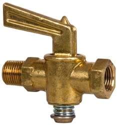 Eaton - Steel Pipe Fitting Drain Cock & Shutoff Valve - 1/8 Thread, 30 Max psi - Benchmark Tooling