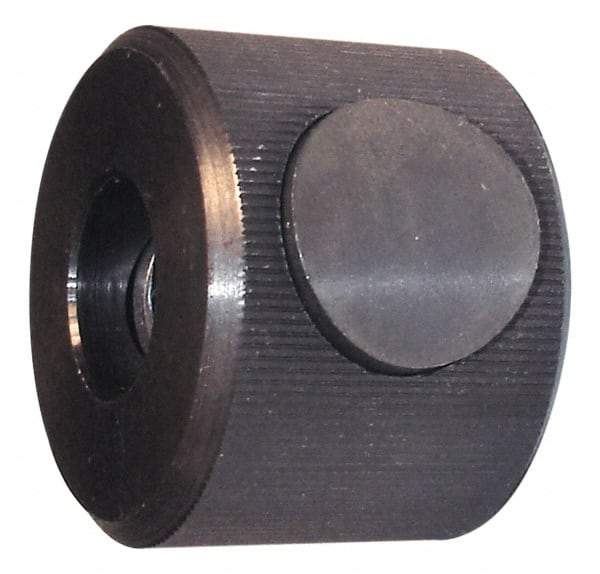 Morton Machine Works - 5/16-18" UNC Thread, Black Oxide Finish, Steel Round Knurled Push Button Thumb Nut - 3/4" Overall Height, 1-1/8" Head Diam - Benchmark Tooling