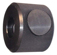 Morton Machine Works - M8x1.25 Metric Coarse Thread, Black Oxide Finish, Steel Round Knurled Push Button Thumb Nut - 19mm Overall Height, 28.5mm Head Diam - Benchmark Tooling