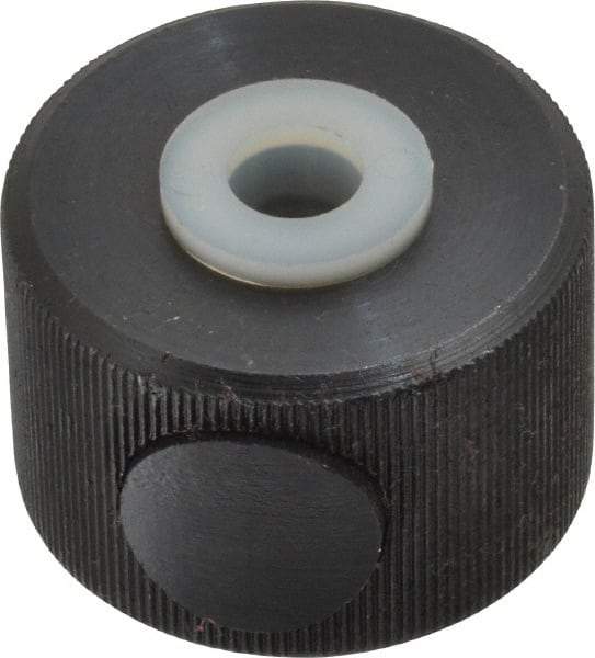 Morton Machine Works - 3/8-16" UNC Thread, Black Oxide Finish, Steel Round Knurled Push Button Thumb Nut - 3/4" Overall Height, 1-1/8" Head Diam - Benchmark Tooling