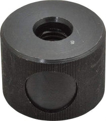 Morton Machine Works - 1/2-13" UNC Thread, Black Oxide Finish, Steel Round Knurled Push Button Thumb Nut - 1-1/8" Overall Height, 1-1/2" Head Diam - Benchmark Tooling