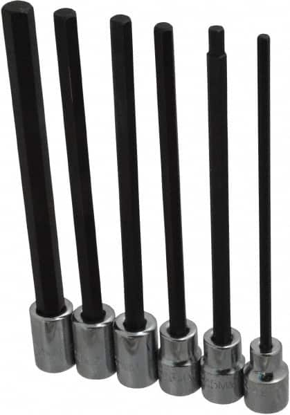 Proto - 6 Piece 3/8" Drive Metric Hex Bit Socket Set - 4 to 10mm Hex - Benchmark Tooling