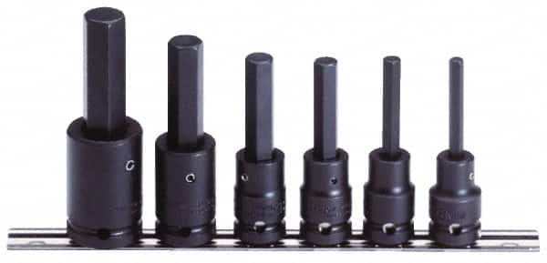 Proto - 6 Piece 1/2" Drive Metric Impact Hex Bit Socket Set - 6 to 17mm Hex - Benchmark Tooling