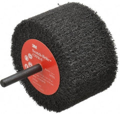 3M - 3" Diam x 1-3/4" Face Width, Fine Silicon Carbide Nonwoven Mounted Flap Wheel - 1/4" Shank Mount, 8,500 Max RPM - Benchmark Tooling