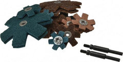 3M - 18 Piece Aluminum Oxide Sanding Star Kit - 25,100 Max RPM, Includes 2, 3, 4 & 4-1/2" Diam Coarse & Fine Sanding Stars, with Mandrel - Benchmark Tooling