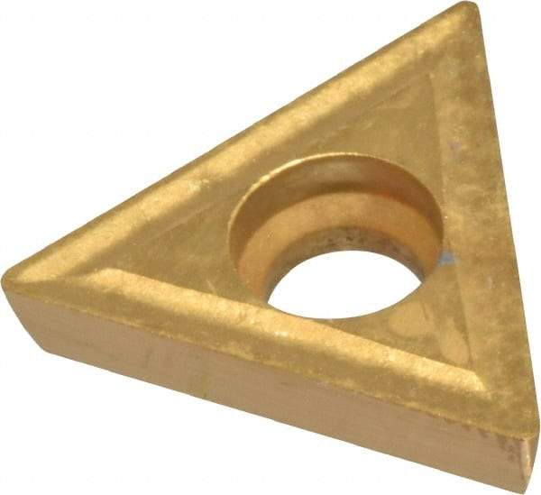 Interstate - TPGH321 HF Grade TCN55 Carbide Turning Insert - TiN Finish, 60° Triangle, 3/8" Inscr Circle, 1/8" Thick, 1/64" Corner Radius - Benchmark Tooling