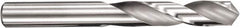 SGS - 6.1mm 145° Spiral Flute Solid Carbide Screw Machine Drill Bit - TiCN Finish, Right Hand Cut, 31mm Flute Length, 70mm OAL, Standard Point, Straight Shank - Benchmark Tooling