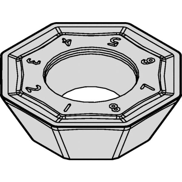 Kennametal - OFKT53 GB Grade KCSM40 Carbide Milling Insert - AlTiN/TiN Finish, 5mm Thick, 37/64" Inscribed Circle, 0.8mm Corner Radius - Benchmark Tooling