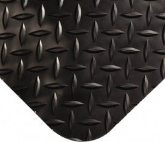 Wearwell - 9' Long x 4' Wide, Dry Environment, Anti-Fatigue Matting - Black, Vinyl with Nitrile Blend Base, Beveled on 4 Sides - Benchmark Tooling