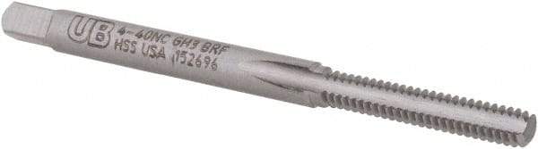 Union Butterfield - #4-40 UNC 2B/3B H3 Thread Limit Bottoming Thread Forming Tap - High Speed Steel, Bright Finish, 1-7/8" OAL, 9/16" Thread Length, Right Hand Thread, Series 3300 - Benchmark Tooling