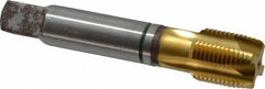 Guhring - 1-12 UNF, 4 Flute, TiN Finish, Cobalt Spiral Point Tap - Plug Chamfer, Right Hand Thread, 5-1/8" OAL, 0.8" Shank Diam, 2B Class of Fit, Series 3917 - Exact Industrial Supply