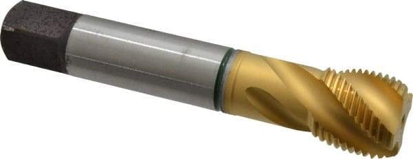 Guhring - 1-12 UNF 4 Flute 2B Modified Bottoming Spiral Flute Tap - Cobalt, TiN Finish, 5-1/8" OAL, Right Hand Flute, Right Hand Thread, Series 3923 - Benchmark Tooling