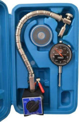 Fowler - 0.001" Graduation, 0-100 Dial Reading, Dial Indicator & Base Kit - 2-1/2" Base Length x 2" Base Width x 2-3/16" Base Height, 2-1/4" Dial Diam - Benchmark Tooling