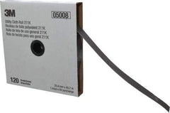 3M - 1" x 50 Yd 120 Grit Aluminum Oxide Cloth Roll - Fine Grade, J Weighted Backing - Benchmark Tooling
