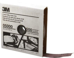 3M - 1" x 50 Yd 500 Grit Aluminum Oxide Cloth Roll - Super Fine Grade, J Weighted Backing - Benchmark Tooling