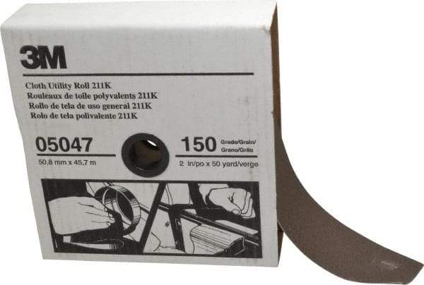 3M - 2" x 50 Yd 150 Grit Aluminum Oxide Cloth Roll - Very Fine Grade, J Weighted Backing - Benchmark Tooling