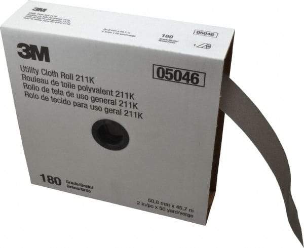 3M - 2" x 50 Yd 180 Grit Aluminum Oxide Cloth Roll - Very Fine Grade, J Weighted Backing - Benchmark Tooling