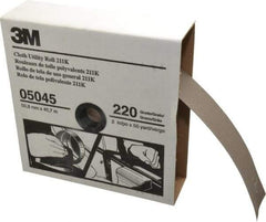 3M - 2" x 50 Yd 220 Grit Aluminum Oxide Cloth Roll - Very Fine Grade, J Weighted Backing - Benchmark Tooling