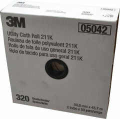 3M - 2" x 50 Yd 320 Grit Aluminum Oxide Cloth Roll - Extra Fine Grade, J Weighted Backing - Benchmark Tooling