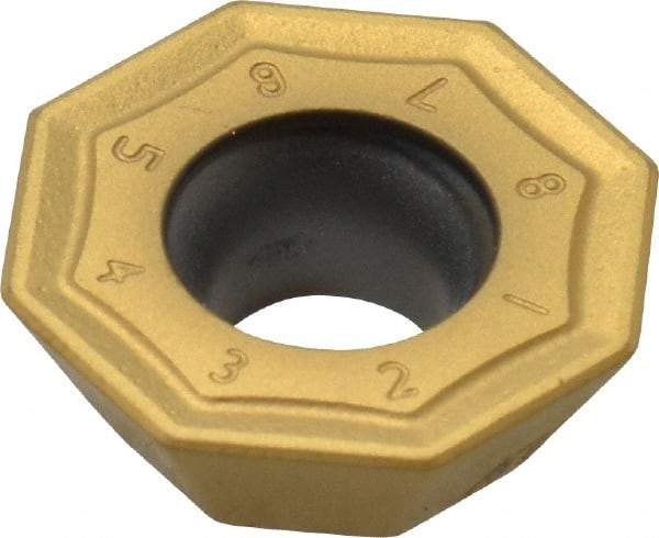 Kennametal - OFKT53 HB Grade KC725M Carbide Milling Insert - TiN/TiCN/TiN Finish, 0.1969" Thick, 0.5787" Inscribed Circle, 0.8mm Corner Radius - Benchmark Tooling