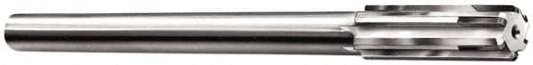 Made in USA - 0.621" Carbide-Tipped 6 Flute Chucking Reamer - Straight Flute, 9/16" Straight Shank, 2-1/4" Flute Length, 9" OAL - Benchmark Tooling