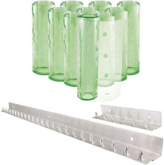 Aleco - 5' Door Width x 8' Door Height PVC Clear Smooth Antistatic Strip Door Kit - Light Green Tint - Benchmark Tooling