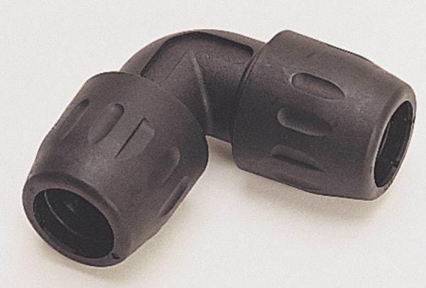 Transair - 1-1/2" ID, Air Hose 90° Union Elbow - 232 Max psi, 4-3/16" Long, Plastic - Benchmark Tooling