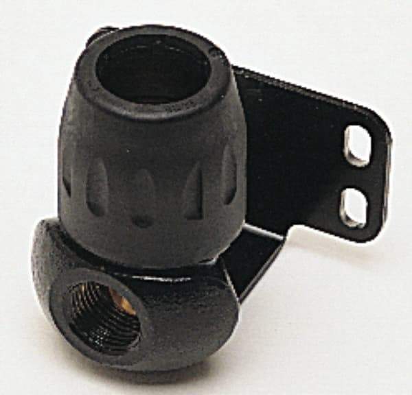 Transair - 1/2 & 1/4 Female NPT, 7/8" ID, Air Hose 45° One Port Wall Bracket - 232 Max psi, 3-5/8" Long, Plastic - Benchmark Tooling