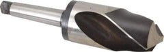 Interstate - 2-7/8", 4MT 118° Point High Speed Steel Taper Shank Drill Bit - Oxide Finish, 4-1/2" Flute Length, 11" OAL, Spiral Flute - Benchmark Tooling