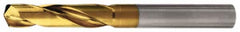 Walter-Titex - 0.4252" 140° Spiral Flute Solid Carbide Screw Machine Drill Bit - TiN Finish, Right Hand Cut, 1-27/32" Flute Length, 3-3/4" OAL, Standard Point, Straight Shank - Benchmark Tooling