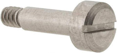 Made in USA - 1/8" Shoulder Diam x 3/8" Shoulder Length, #4-40 UNC, Slotted Precision Shoulder Screw - 416 Stainless Steel, Uncoated, 1/8" Head Height x 1/4" Head Diam - Benchmark Tooling
