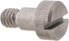 Made in USA - 3/16" Shoulder Diam x 3/16" Shoulder Length, #8-32 UNC, Slotted Precision Shoulder Screw - 416 Stainless Steel, Uncoated, 5/32" Head Height x 5/16" Head Diam - Benchmark Tooling