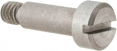 Made in USA - 3/16" Shoulder Diam x 1/2" Shoulder Length, #8-32 UNC, Slotted Precision Shoulder Screw - 416 Stainless Steel, Uncoated, 5/32" Head Height x 5/16" Head Diam - Benchmark Tooling