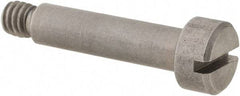 Made in USA - 3/16" Shoulder Diam x 3/4" Shoulder Length, #8-32 UNC, Slotted Precision Shoulder Screw - 416 Stainless Steel, Uncoated, 5/32" Head Height x 5/16" Head Diam - Benchmark Tooling