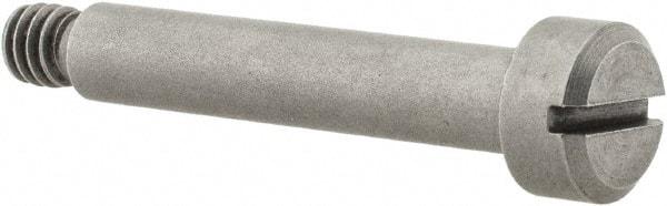 Made in USA - 3/16" Shoulder Diam x 1" Shoulder Length, #8-32 UNC, Slotted Precision Shoulder Screw - 416 Stainless Steel, Uncoated, 5/32" Head Height x 5/16" Head Diam - Benchmark Tooling