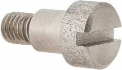 Made in USA - 1/4" Shoulder Diam x 1/4" Shoulder Length, #10-32 UNF, Slotted Precision Shoulder Screw - 416 Stainless Steel, Uncoated, 3/16" Head Height x 3/8" Head Diam - Benchmark Tooling