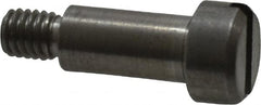 Made in USA - 1/4" Shoulder Diam x 1/2" Shoulder Length, #10-32 UNF, Slotted Precision Shoulder Screw - 416 Stainless Steel, Uncoated, 3/16" Head Height x 3/8" Head Diam - Benchmark Tooling