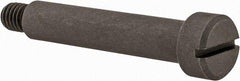 Made in USA - 1/4" Shoulder Diam x 1-1/4" Shoulder Length, #10-32 UNF, Slotted Precision Shoulder Screw - 416 Stainless Steel, Uncoated, 3/16" Head Height x 3/8" Head Diam - Benchmark Tooling