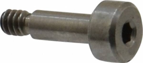Made in USA - 1/8" Shoulder Diam x 5/16" Shoulder Length, #4-40 UNC, Hex Socket Precision Shoulder Screw - 416 Stainless Steel, Uncoated, 1/8" Head Height x 1/4" Head Diam - Benchmark Tooling