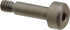 Made in USA - 1/8" Shoulder Diam x 3/8" Shoulder Length, #4-40 UNC, Hex Socket Precision Shoulder Screw - 416 Stainless Steel, Uncoated, 1/8" Head Height x 1/4" Head Diam - Benchmark Tooling