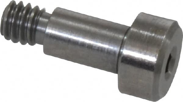 Made in USA - 3/16" Shoulder Diam x 5/16" Shoulder Length, #8-32 UNC, Hex Socket Precision Shoulder Screw - 416 Stainless Steel, Uncoated, 5/32" Head Height x 5/16" Head Diam - Benchmark Tooling