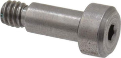 Made in USA - 3/16" Shoulder Diam x 3/8" Shoulder Length, #8-32 UNC, Hex Socket Precision Shoulder Screw - 416 Stainless Steel, Uncoated, 5/32" Head Height x 5/16" Head Diam - Benchmark Tooling