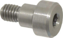 Made in USA - 1/4" Shoulder Diam x 3/16" Shoulder Length, #10-32 UNF, Hex Socket Precision Shoulder Screw - 416 Stainless Steel, Uncoated, 3/16" Head Height x 3/8" Head Diam - Benchmark Tooling